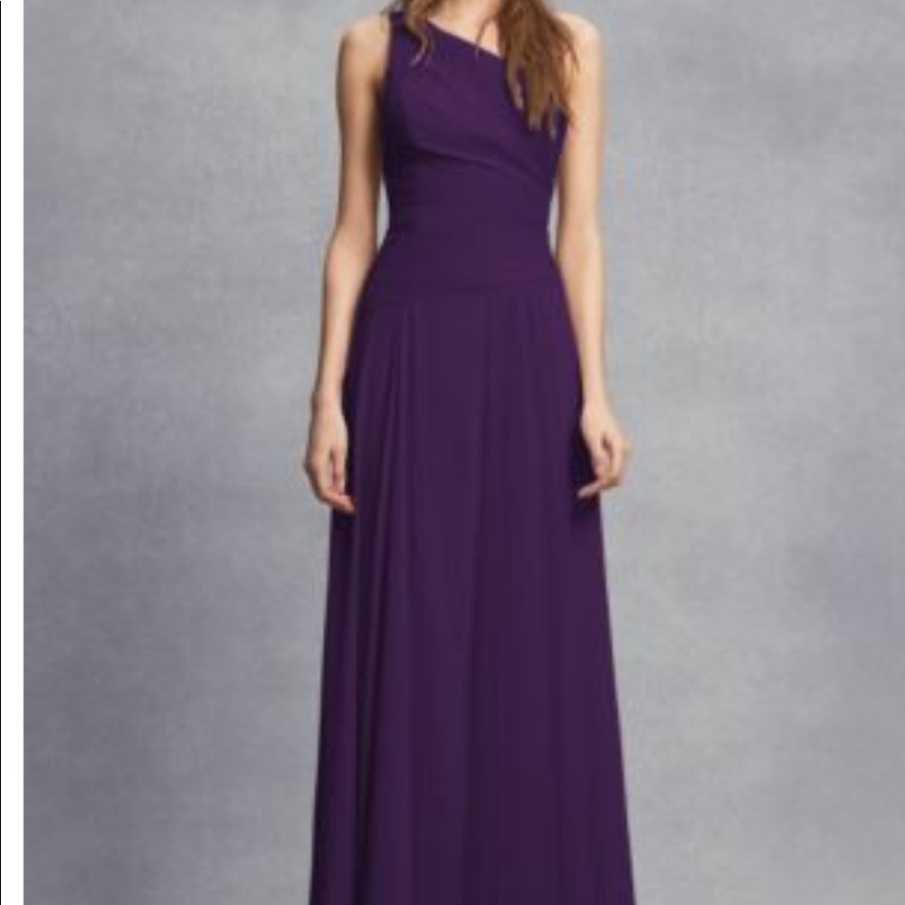 One Shoulder Sheer Sheath Bridesmaid Dress
